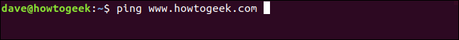 ping www.howtogeek.com in a terminal window