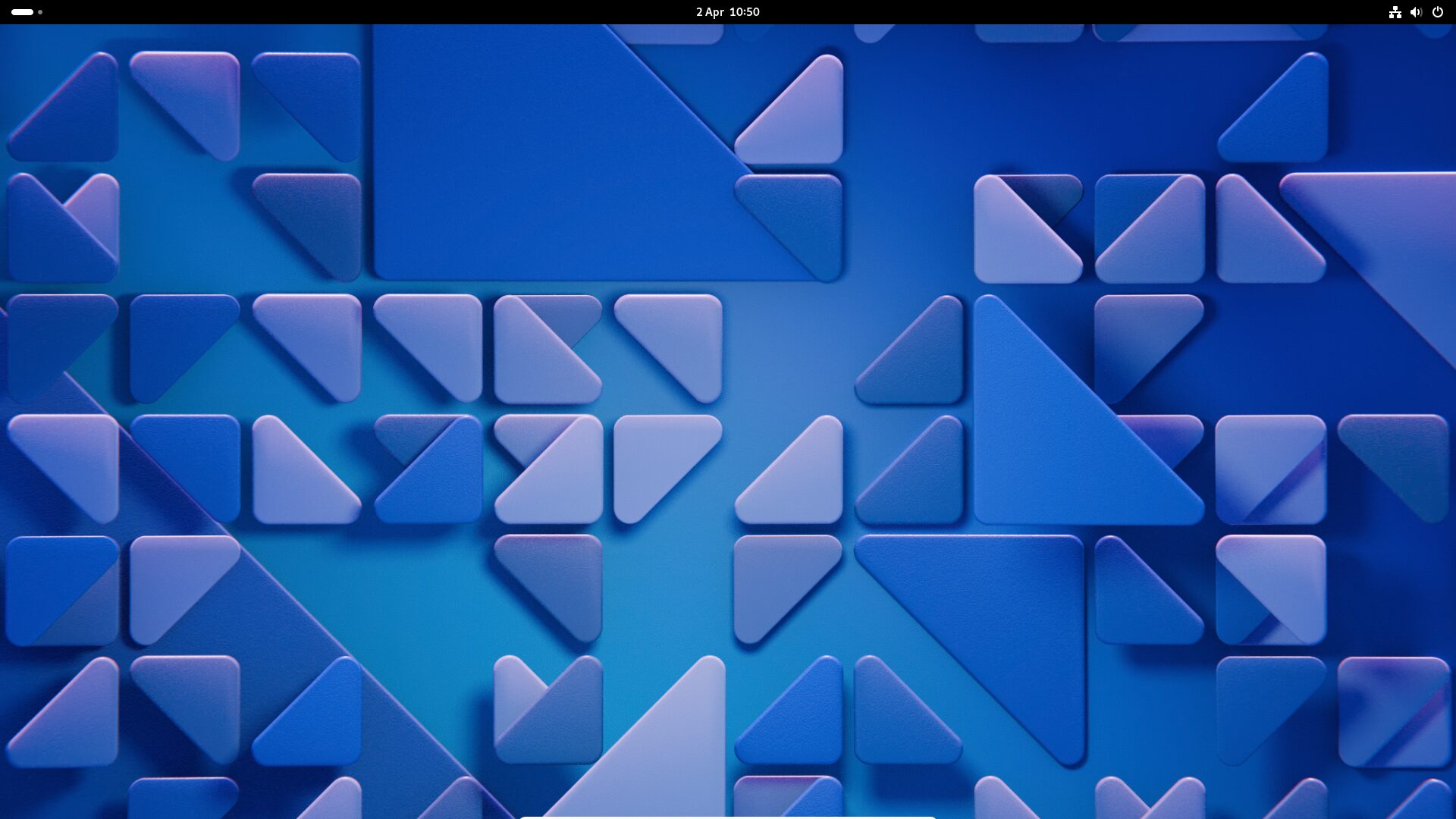 GNOME 46 desktop with default wall paper