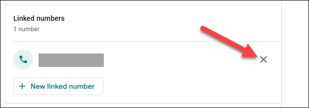 Remove linked number from Google Voice.