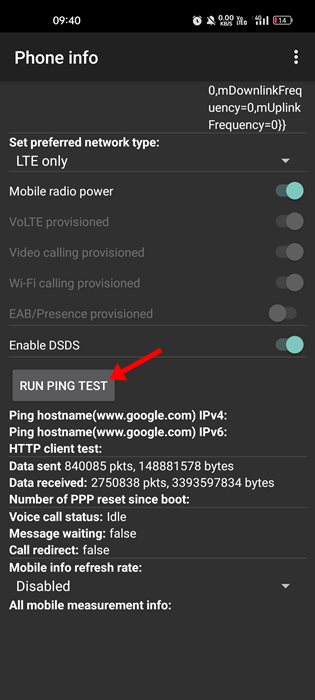 Run Ping Test