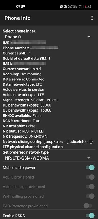 various information related to your network