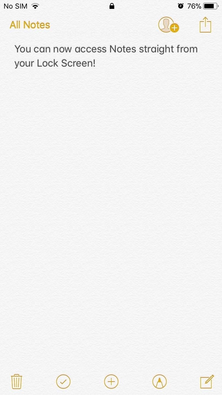 How to Access the Notes App Directly from the Lock Screen in iOS 11