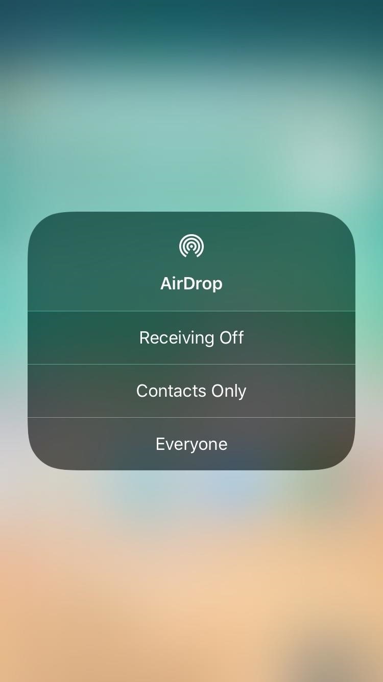 How to Access Your AirDrop Settings in iOS 11's New Control Center