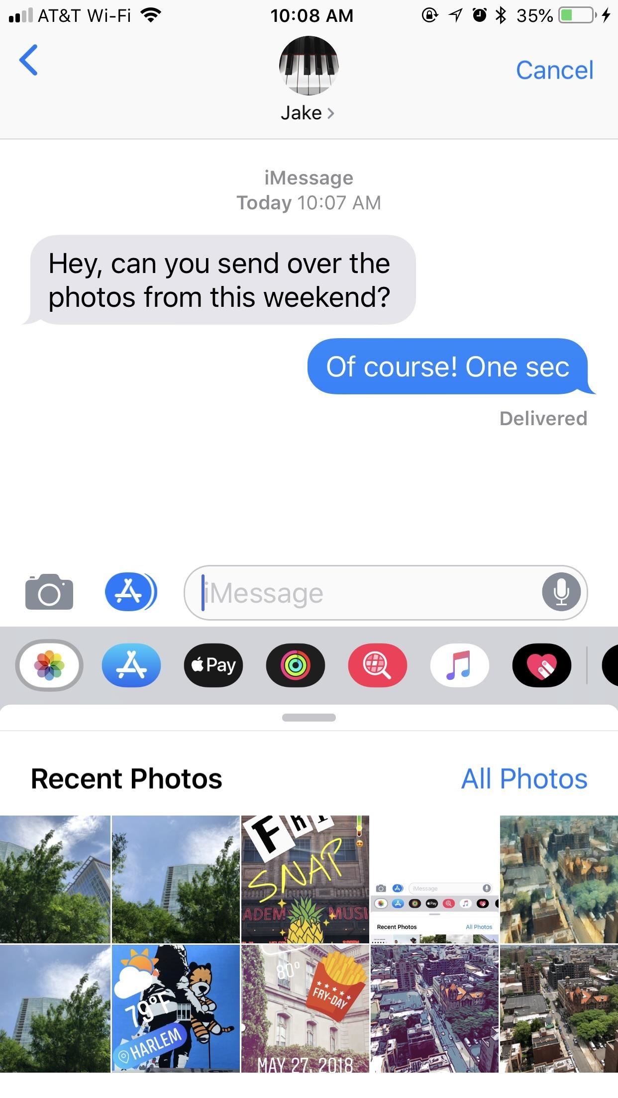 How to Access Your Photo Library in Messages for iOS 12 to Send Already Taken Pics & Vids