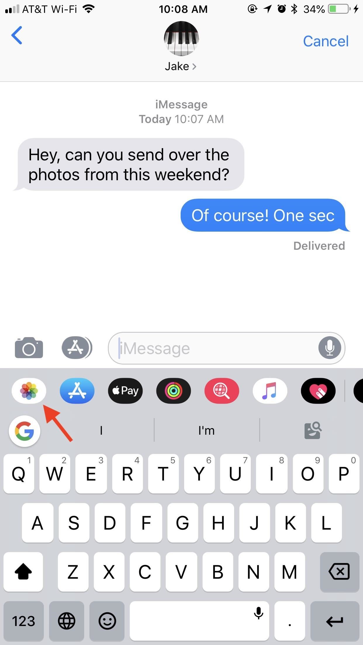 How to Access Your Photo Library in Messages for iOS 12 to Send Already Taken Pics & Vids