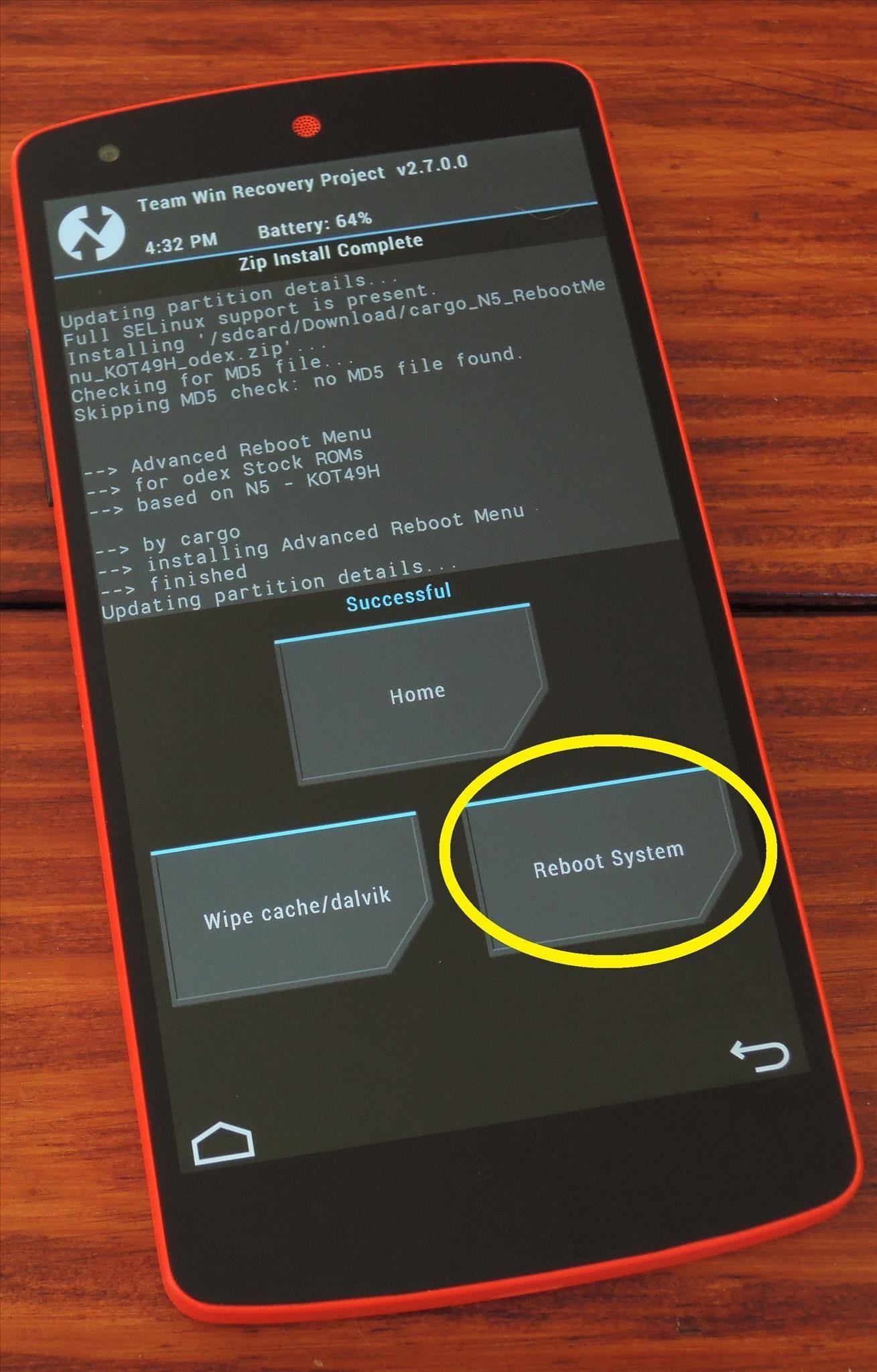 How to Add a “Reboot into Recovery” Option to Your Nexus 5's Power Menu