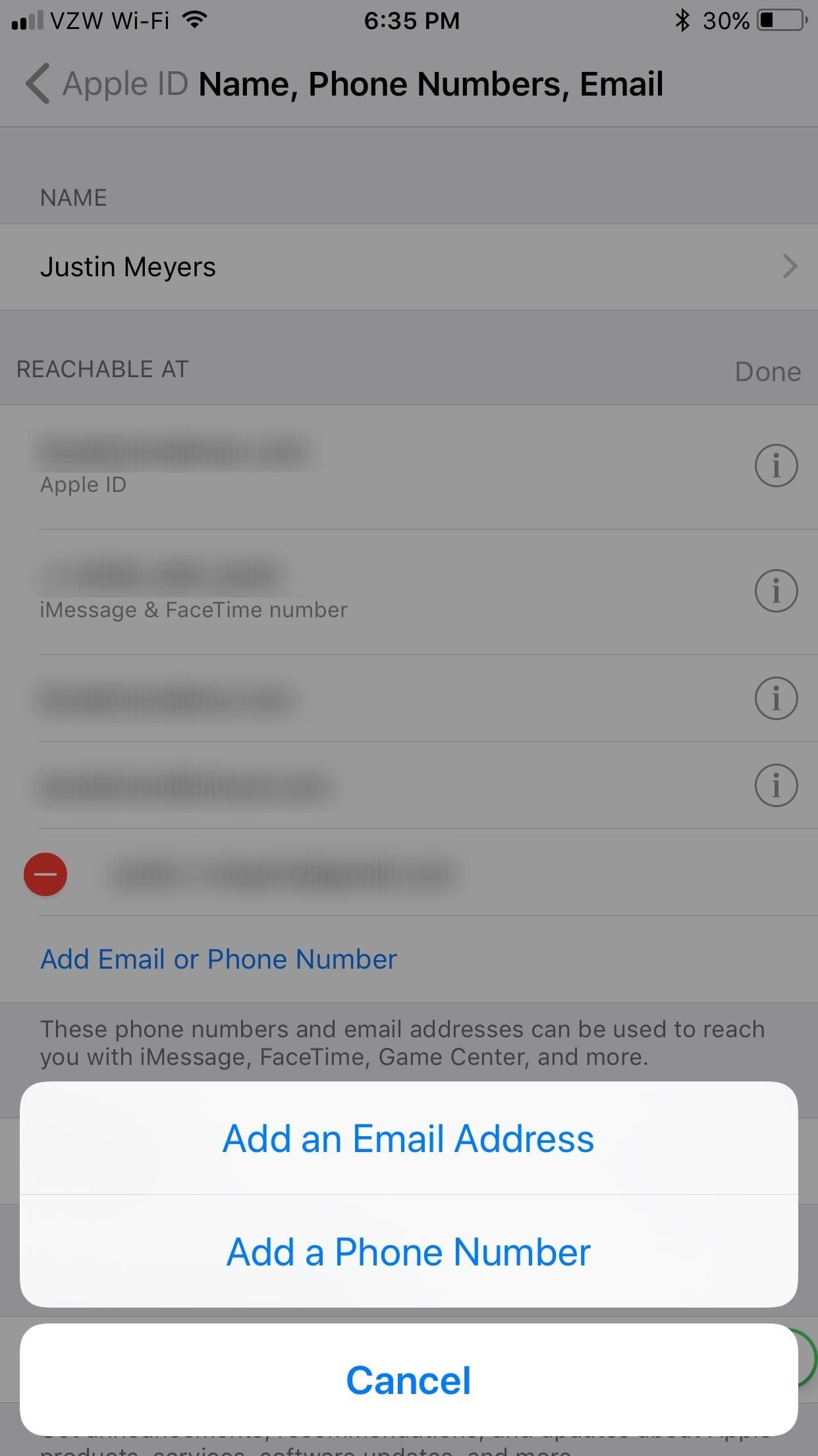 How to Add or Remove Email Addresses to Be Reached At for FaceTime on Your iPhone