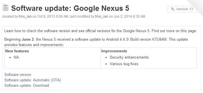 Android Update—4.4.3 to Begin Hitting Nexus Devices Today