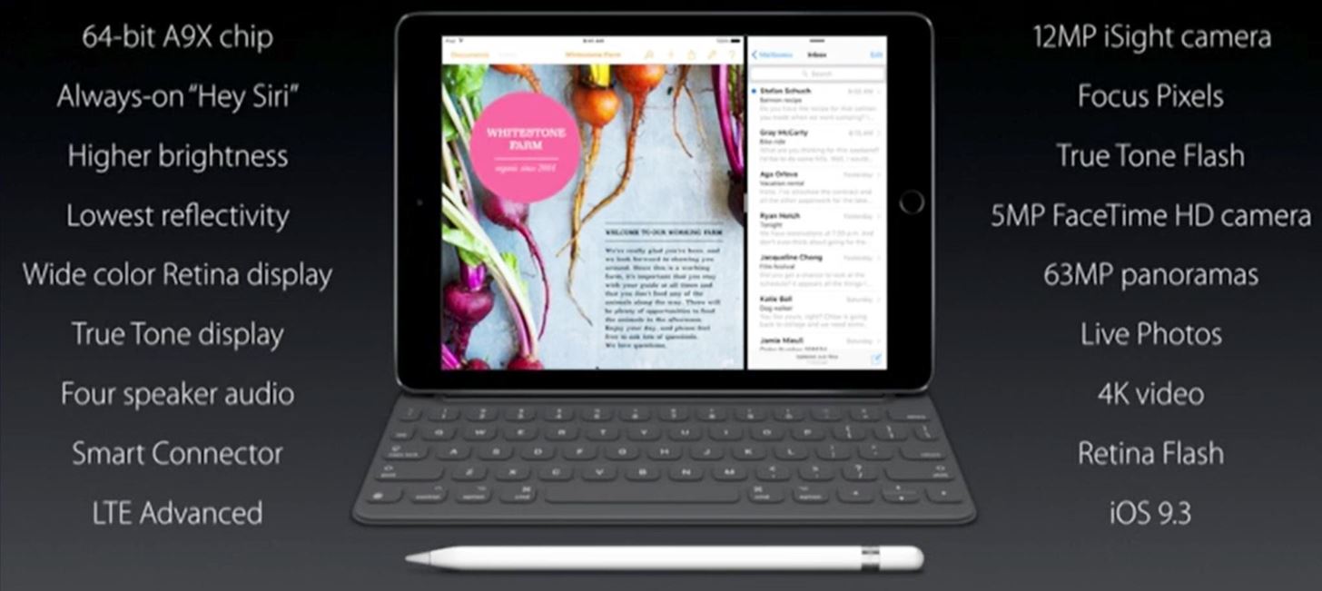 Apple Announces New iPad Pro: 9.7-Inch Screen, Better Audio, & More