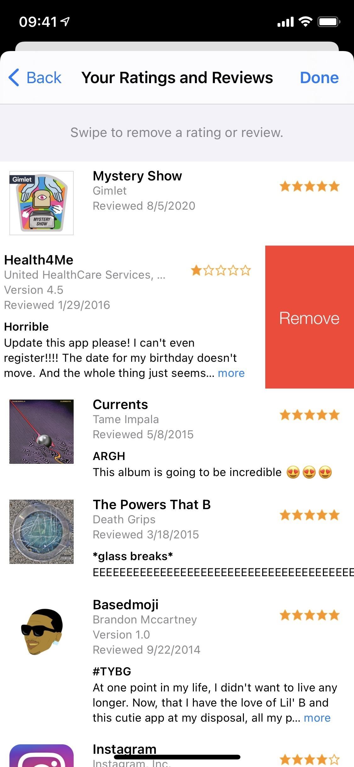 Apple Lets You See All the Ratings & Reviews You've Ever Given Apps, Games, Movies, TV, Music, Podcasts & Books