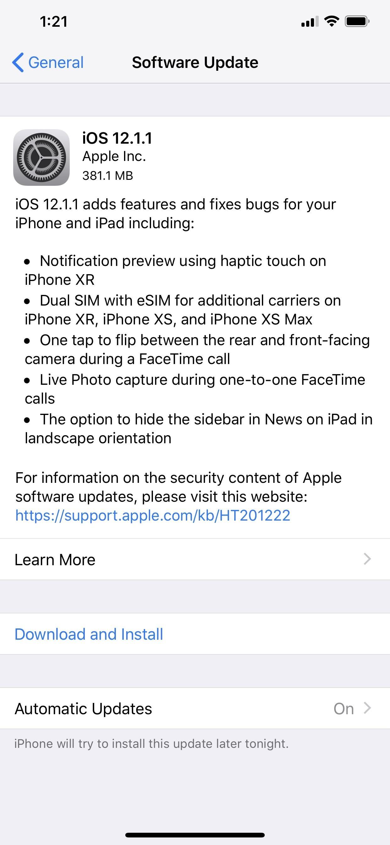 Apple Released iOS 12.1.1 with FaceTime Live Photos, More Haptic Feedback Tricks for iPhone XR & More