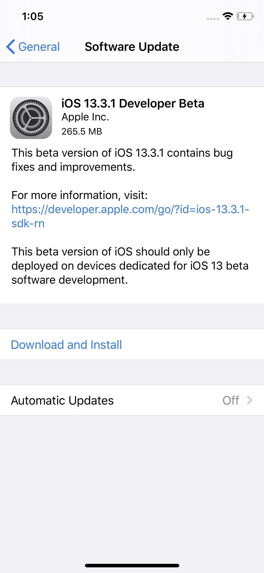 Apple Releases iOS 13.3.1 Developer Beta 1 for iPhone