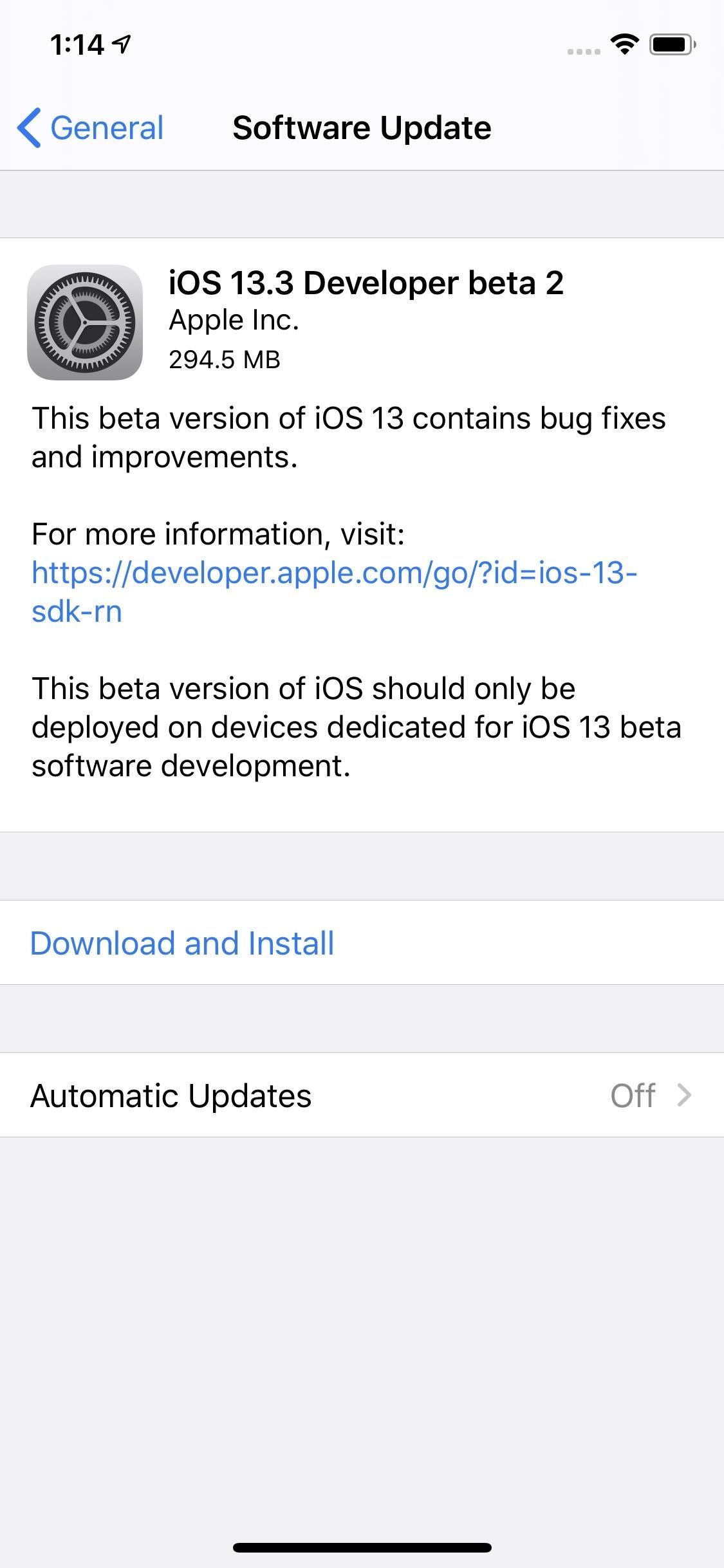 Apple Releases iOS 13.3 Beta 2 to iPhone Developers