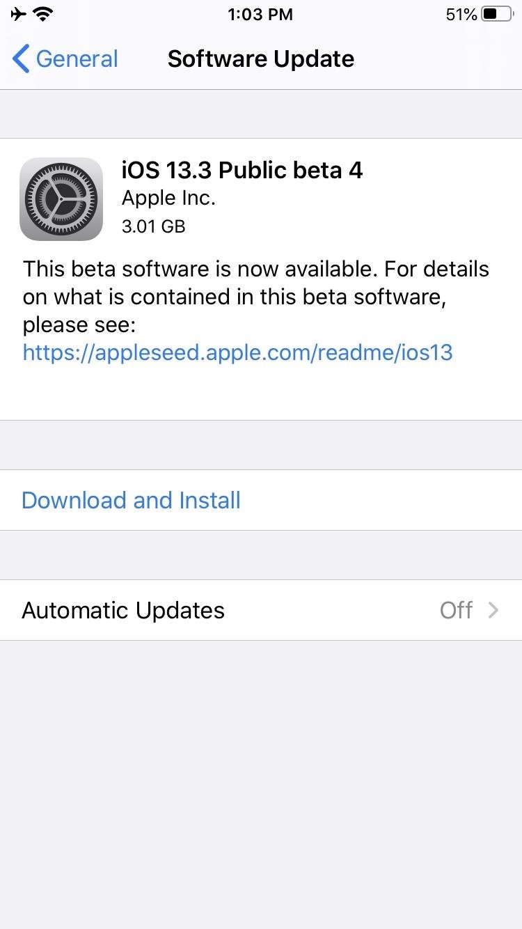 Apple Releases iOS 13.3 Beta 4 for iPhone with Minor Under-the-Hood Improvements