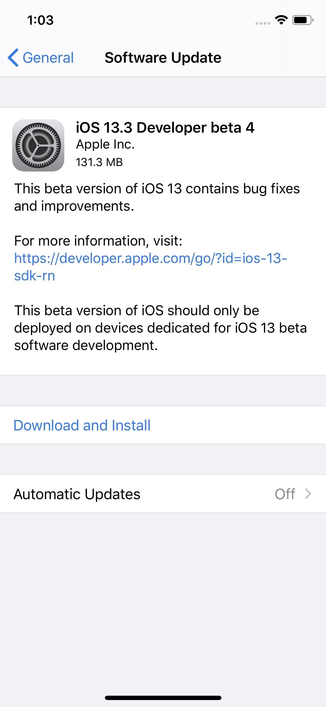 Apple Releases iOS 13.3 Beta 4 for iPhone with Minor Under-the-Hood Improvements