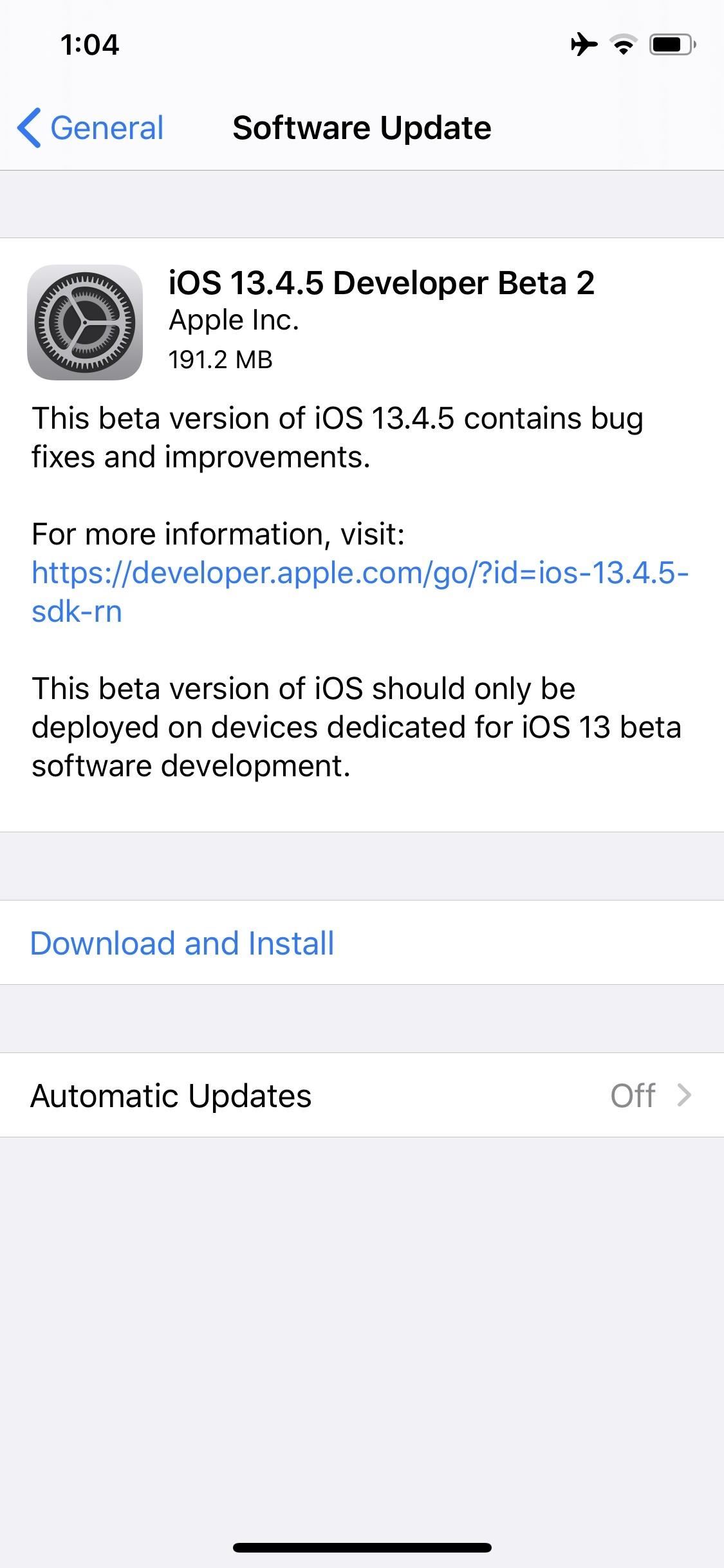 Apple Releases iOS 13.4.5 Developer Beta 2 for iPhone Today