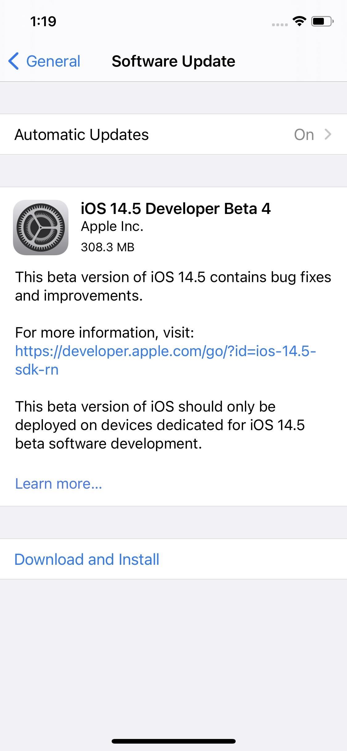 Apple Releases iOS 14.5 Developer Beta 4 for iPhone