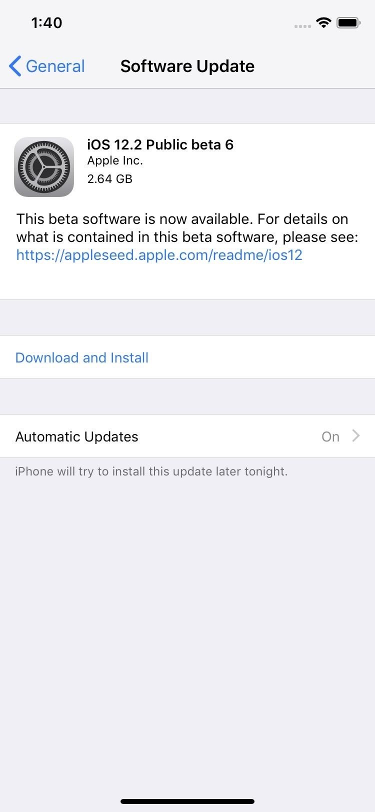 Apple's iOS 12.2 Public Beta 6 Available for iPhone, Adds New Warranty & AppleCare+ Status in Settings