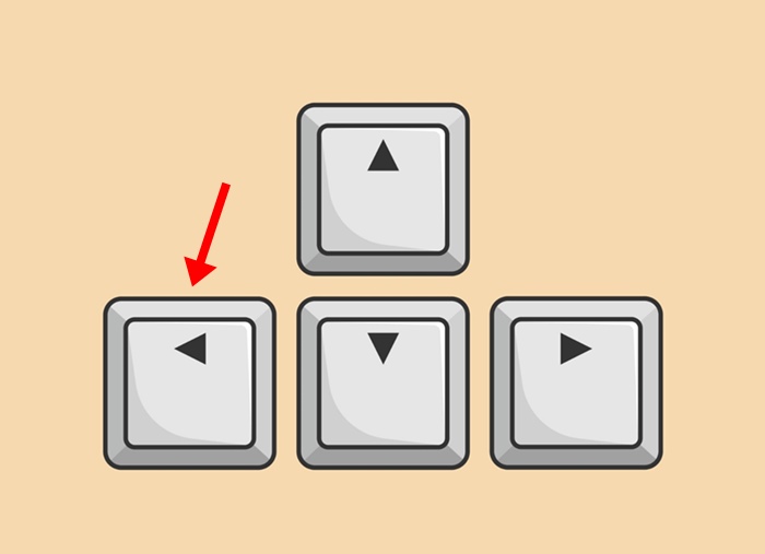 left arrow key