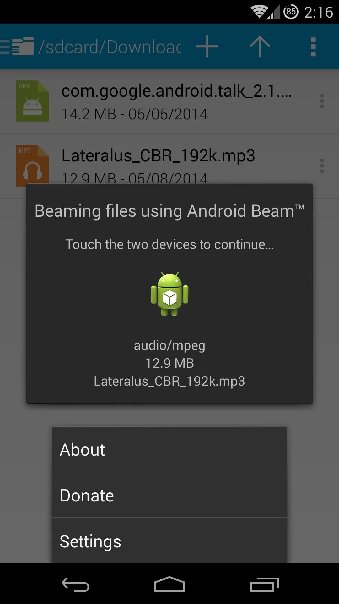 How to Beam Any File You Want from Your Nexus 5 to Another Android Device