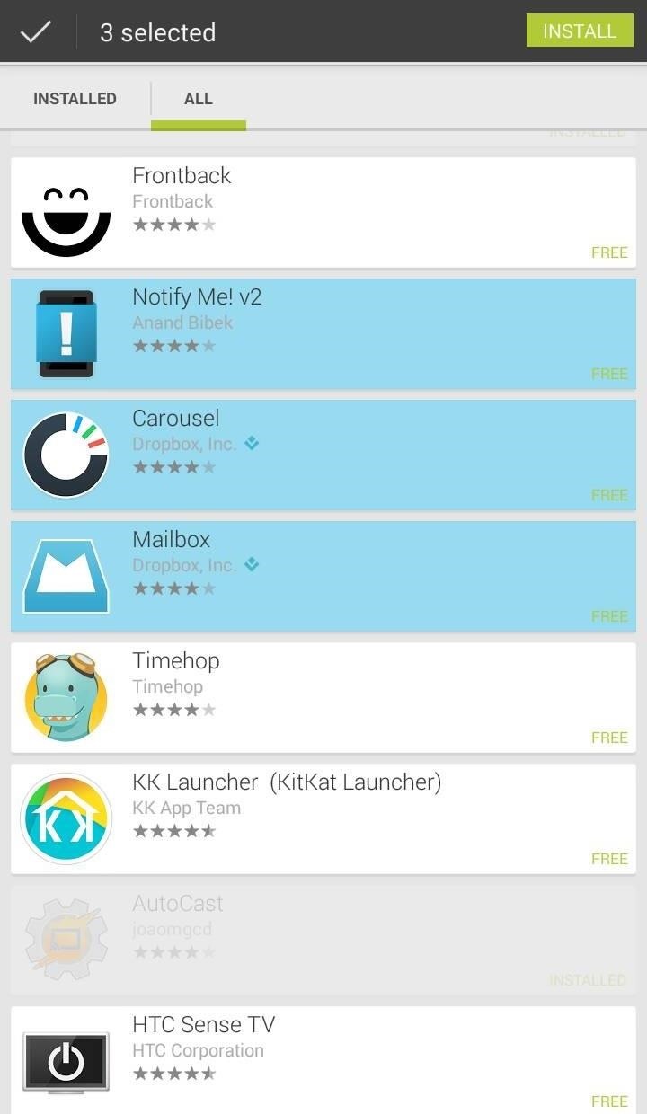 How to Bulk Install Apps on a New HTC One or Other Android Device