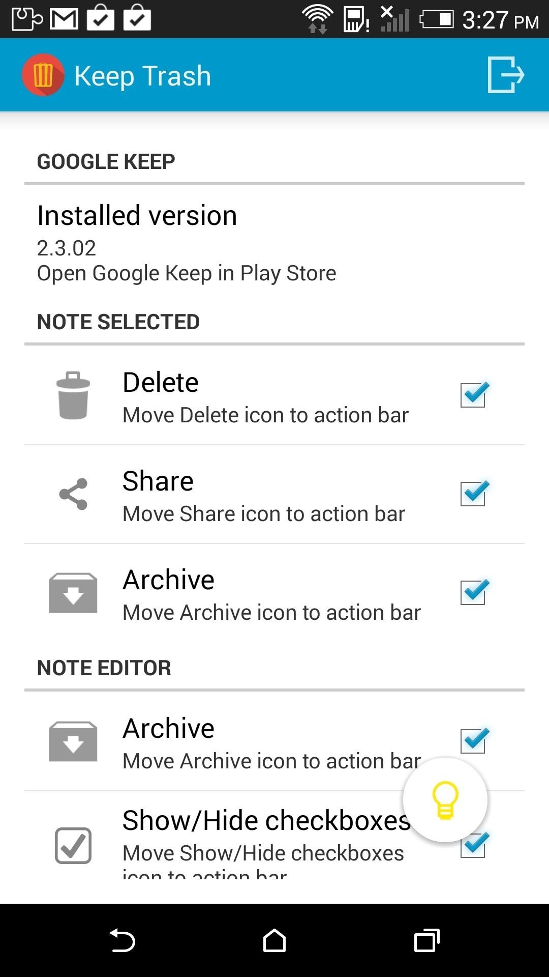 How to Change the Action Bar of Google Keep on Android for Easier Deleting & Sharing