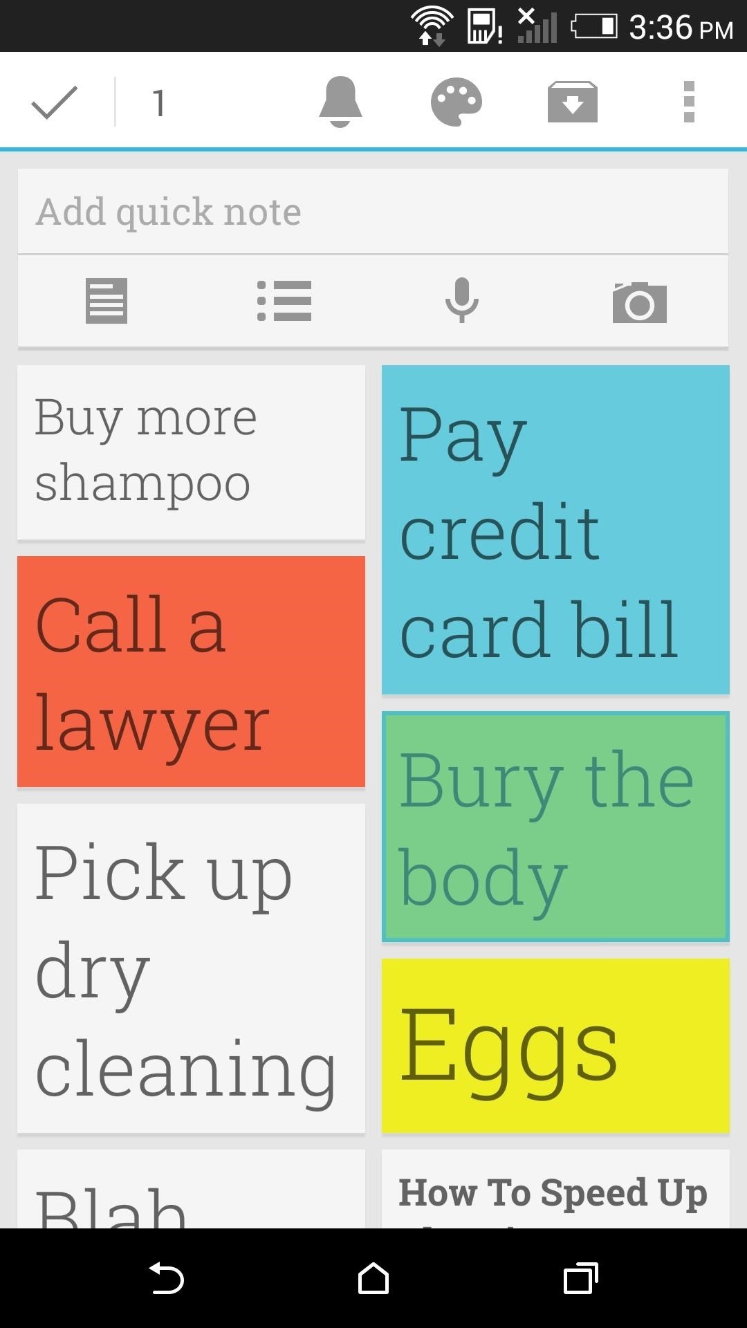 How to Change the Action Bar of Google Keep on Android for Easier Deleting & Sharing