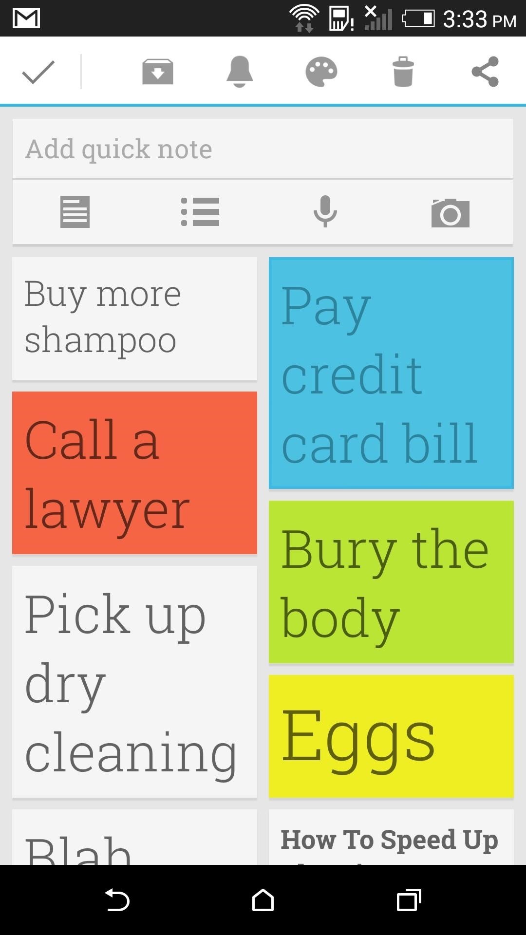 How to Change the Action Bar of Google Keep on Android for Easier Deleting & Sharing