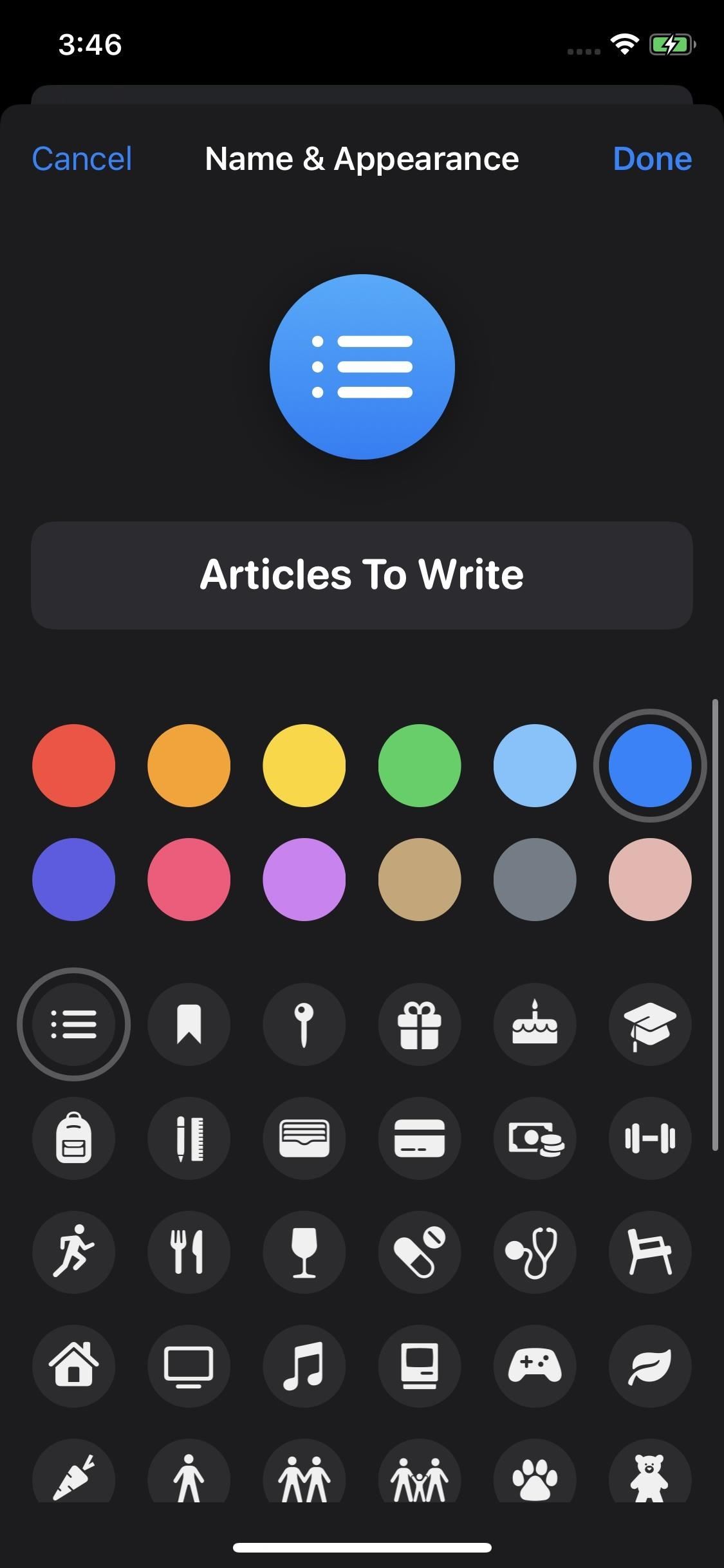 How to Change List Colors & Icons in iOS 13's Reminders App for a More Customized Look