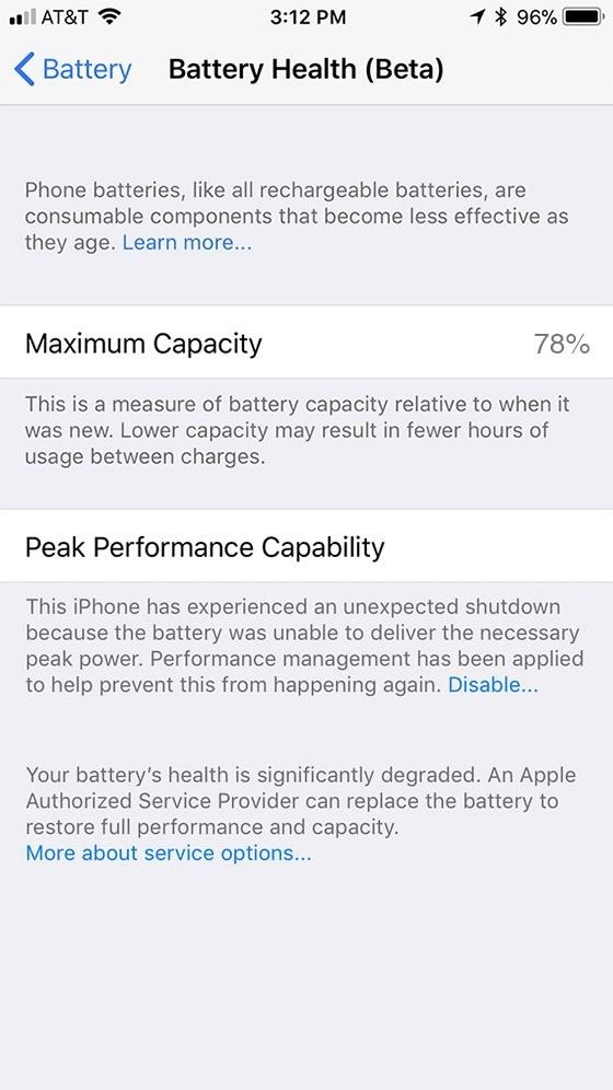 How to Check Your iPhone's Battery Health in iOS 11