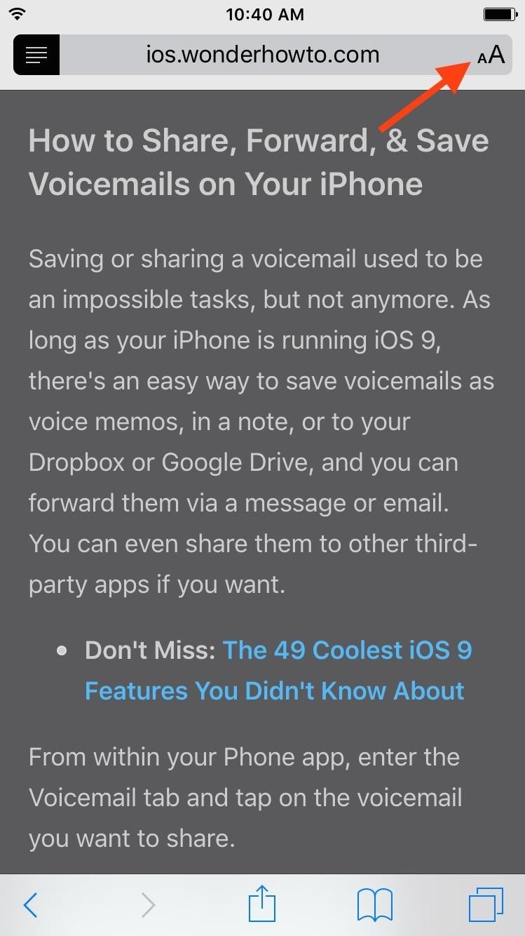 Clean Up Web Articles on Your iPhone with Safari's Reader Mode