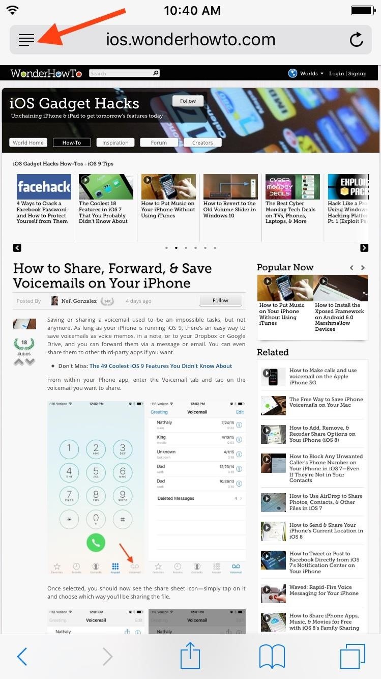 Clean Up Web Articles on Your iPhone with Safari's Reader Mode