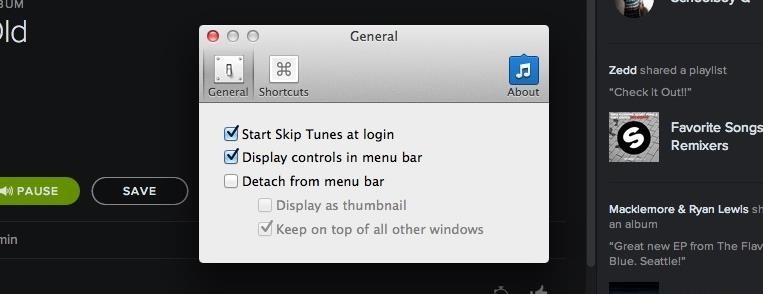 Control iTunes, Rdio, & Spotify from Your Mac's Menu Bar