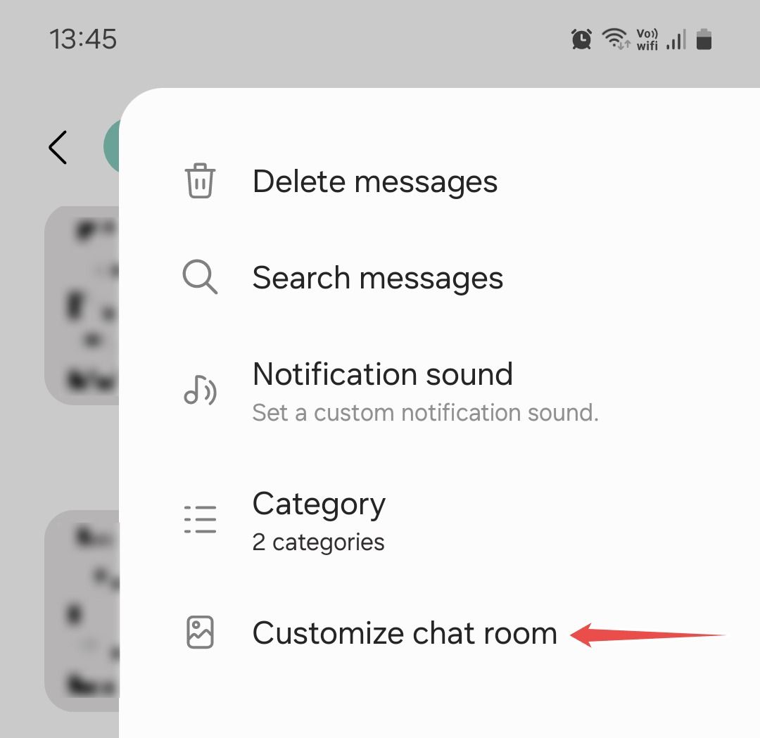 Conversation settings in Samsung Messages