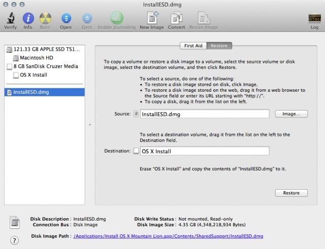 How to Create a Bootable Install DVD or USB Drive of OS X 10.8 Mountain Lion