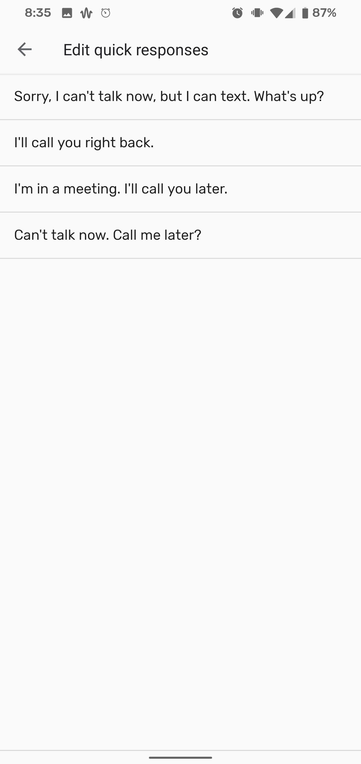 How to Customize the Quick Responses for Declining Calls in the Google Phone App