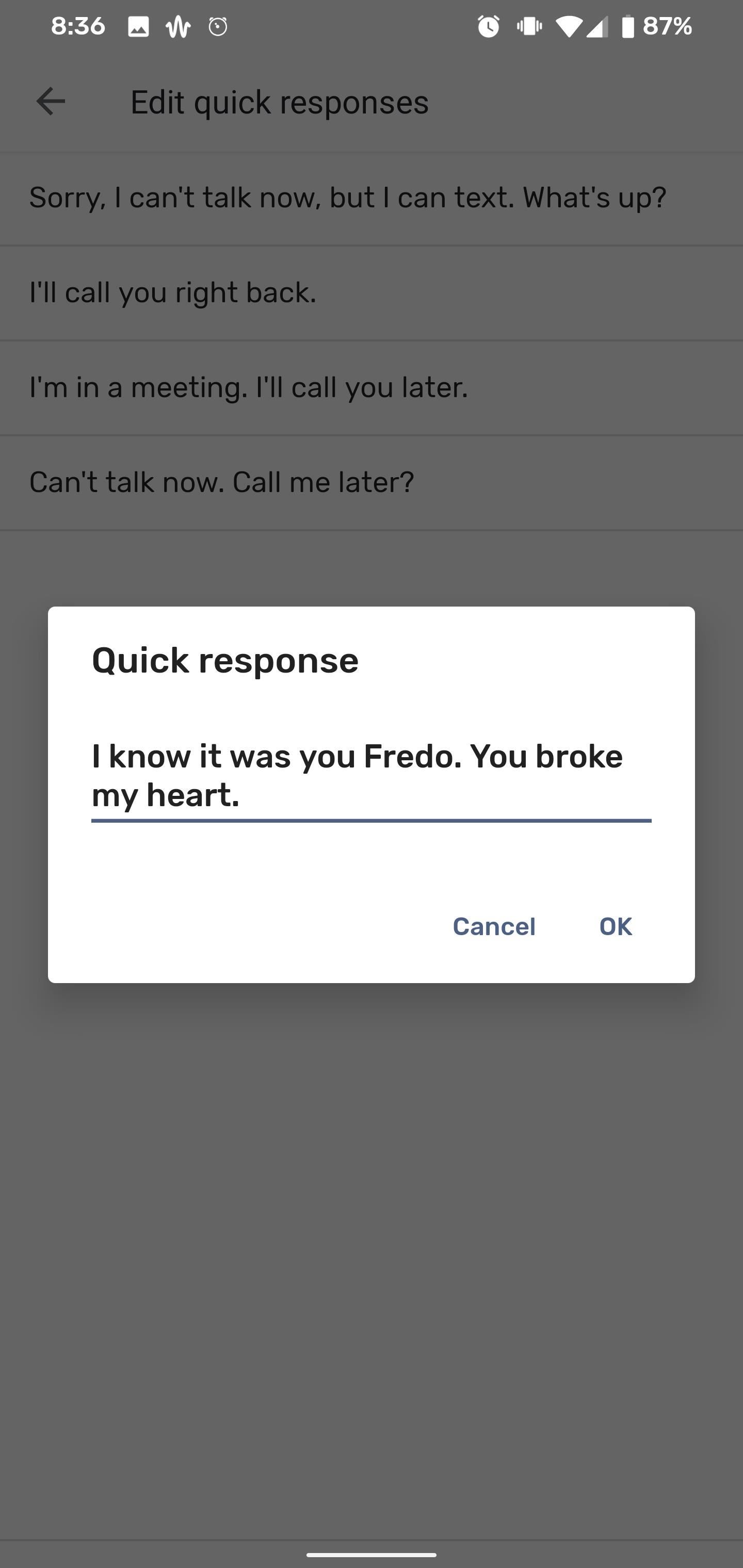 How to Customize the Quick Responses for Declining Calls in the Google Phone App