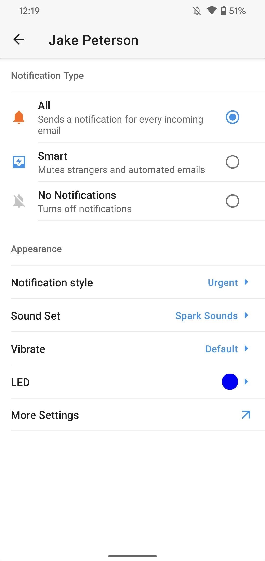 Customize Spark for Android Notifications with Lights, Sounds & Vibrations