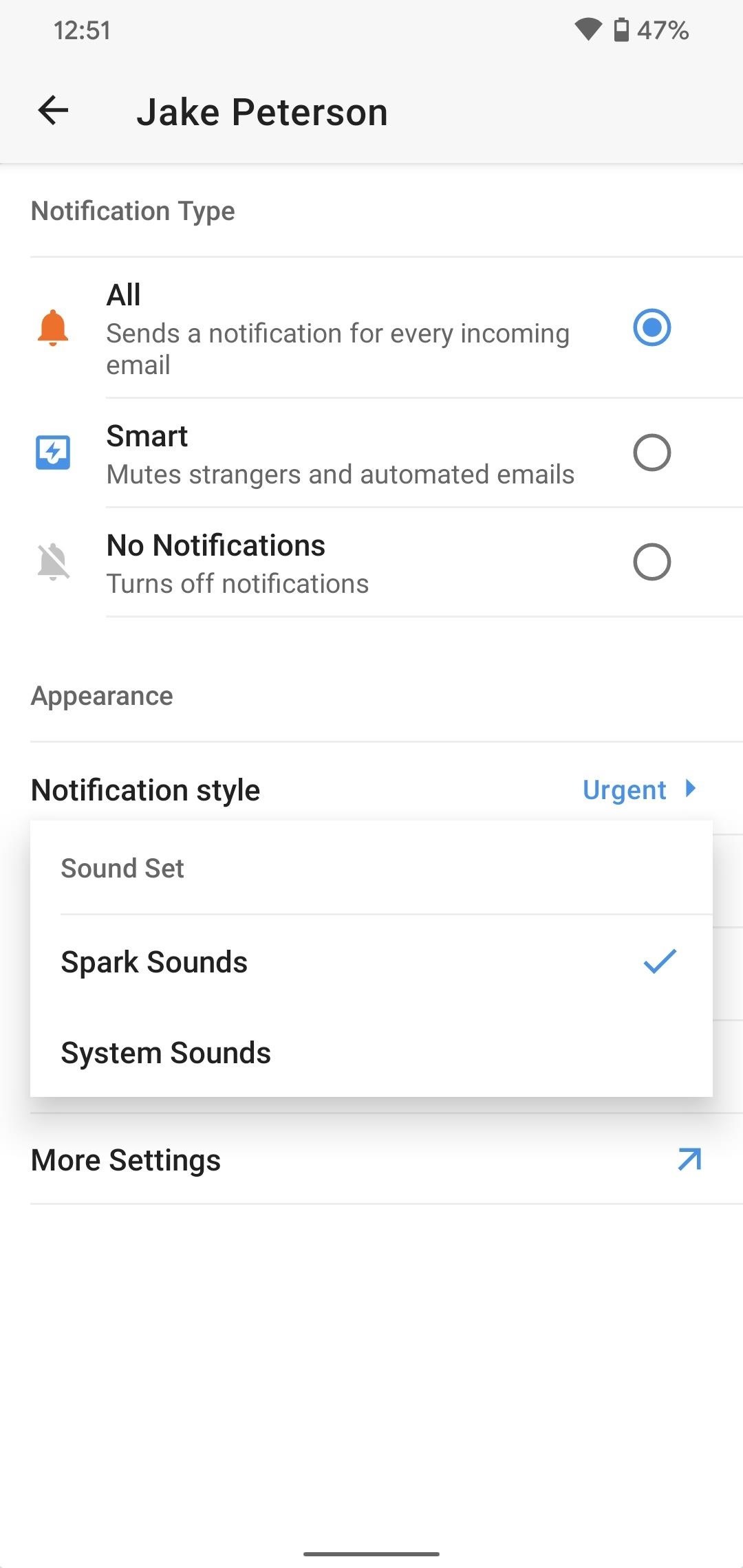 Customize Spark for Android Notifications with Lights, Sounds & Vibrations