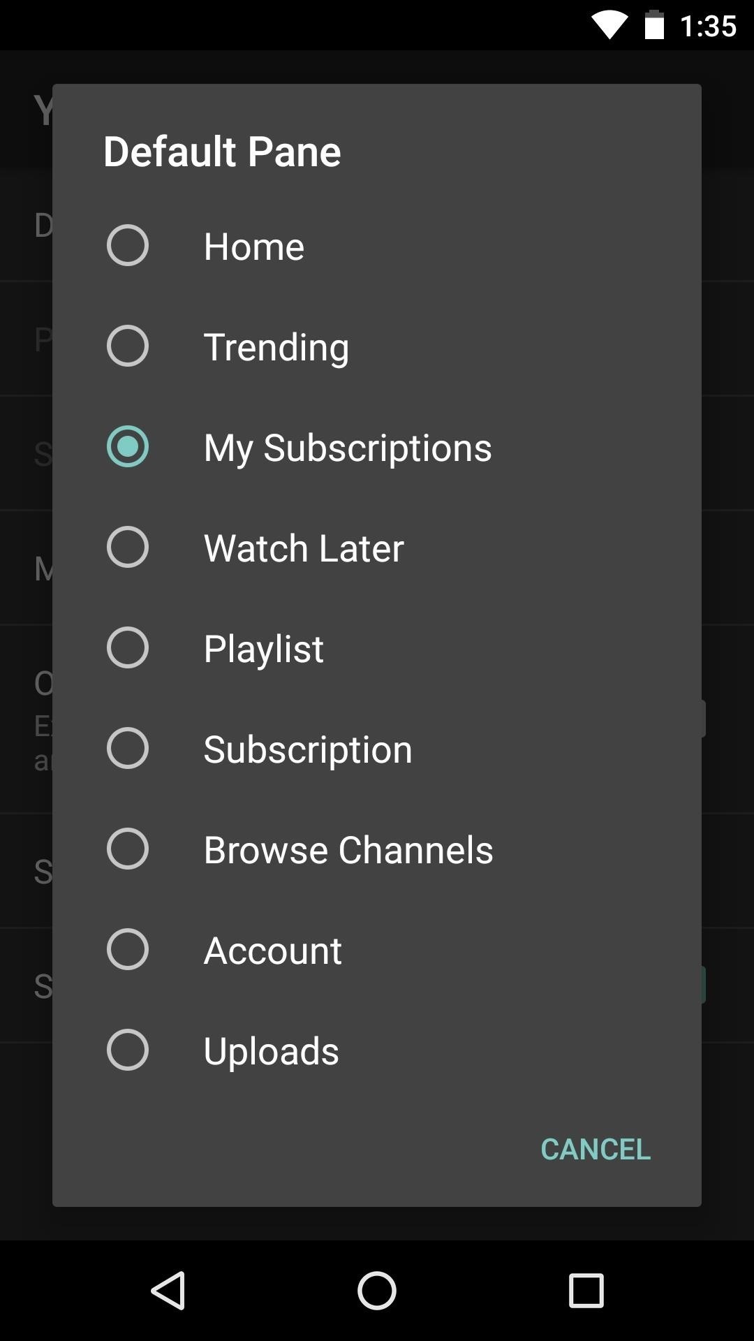 Customize YouTube's Default Landing Page & Resolution on Android