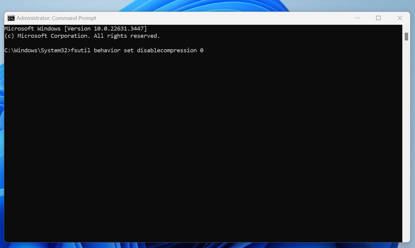 Enable NTFS File Compression via Command Prompt