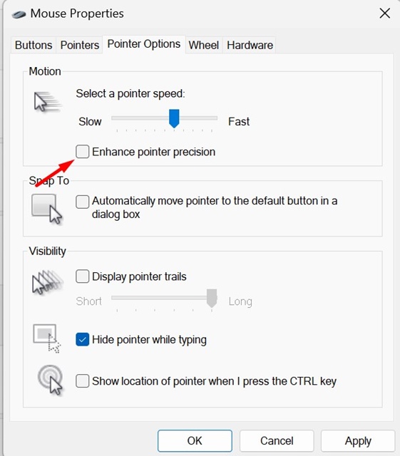 Enhance pointer precision