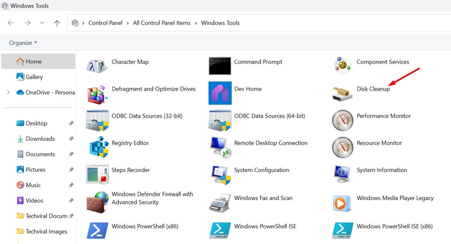 Disk Cleanup tool