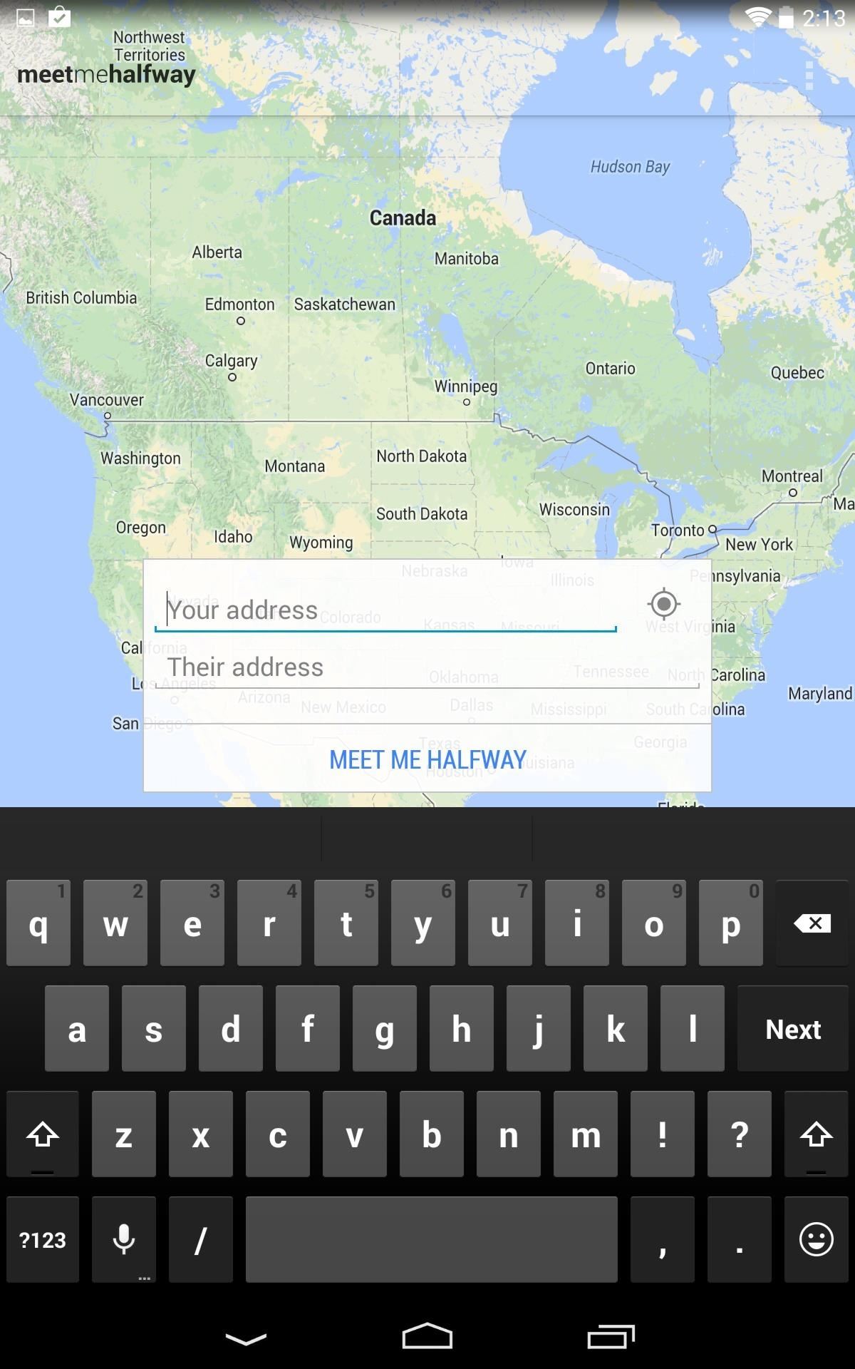 The Easiest Way to Find a Halfway Spot Between You & Someone You're Meeting Using Your Nexus 7