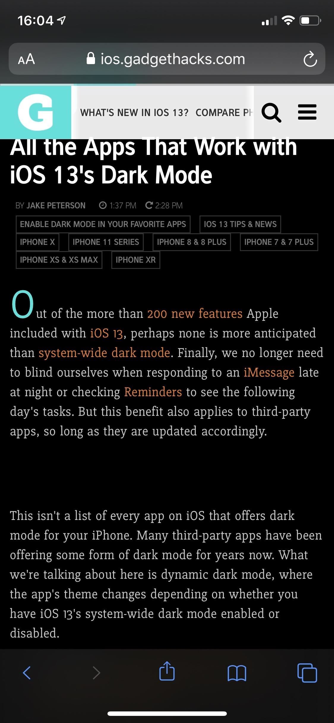 How to Enable Apple's True Dark Mode in iOS 13 for iPhone