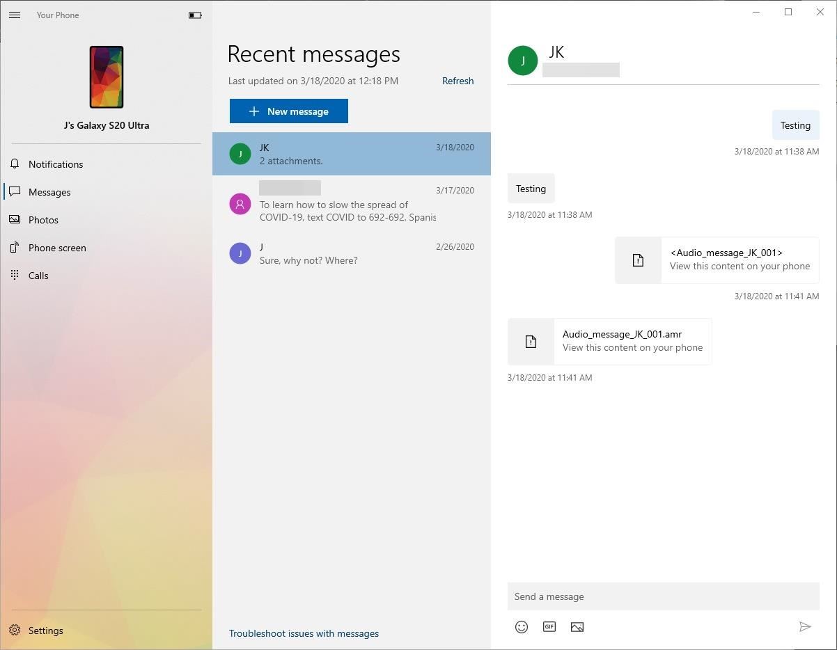 Enable the Built-in Windows Integration on Your Galaxy S20 to Text from Your PC & More