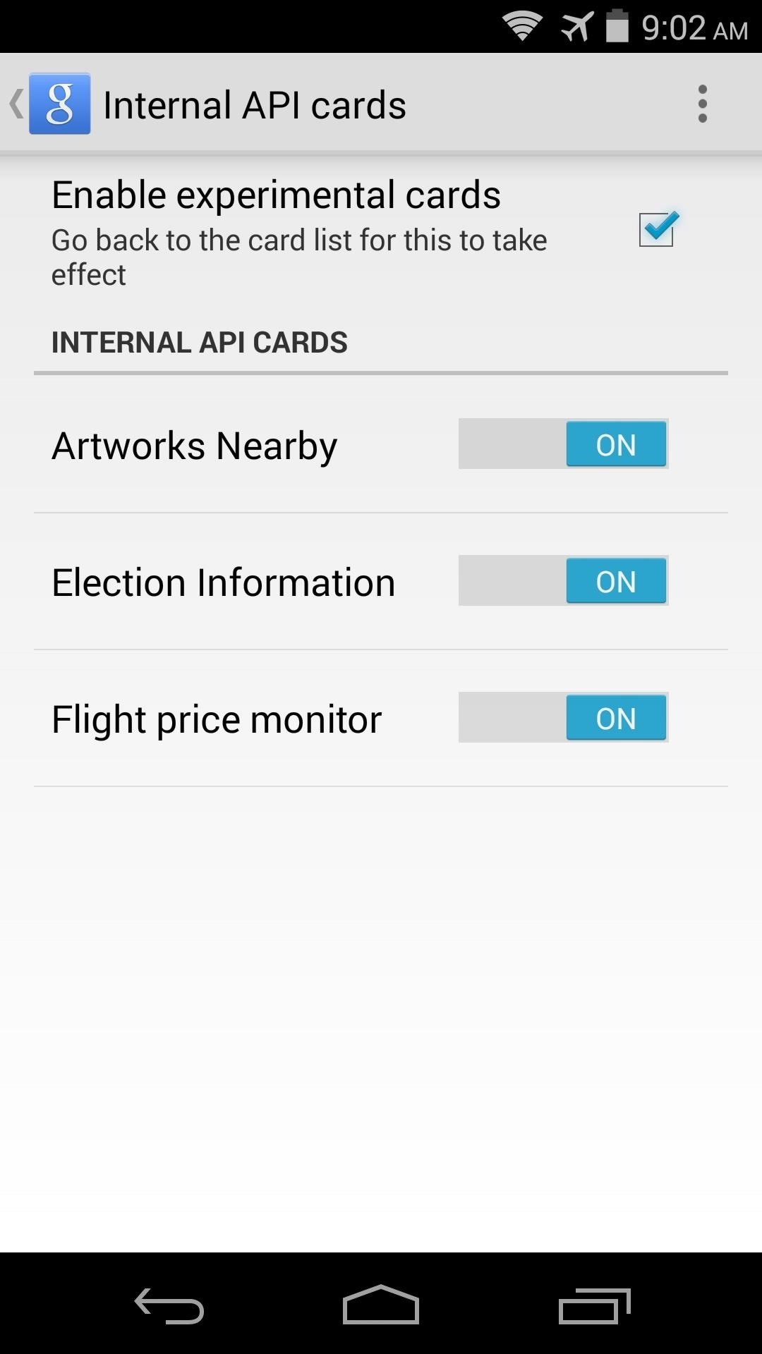 How to Enable Experimental Cards in Google Now for Android