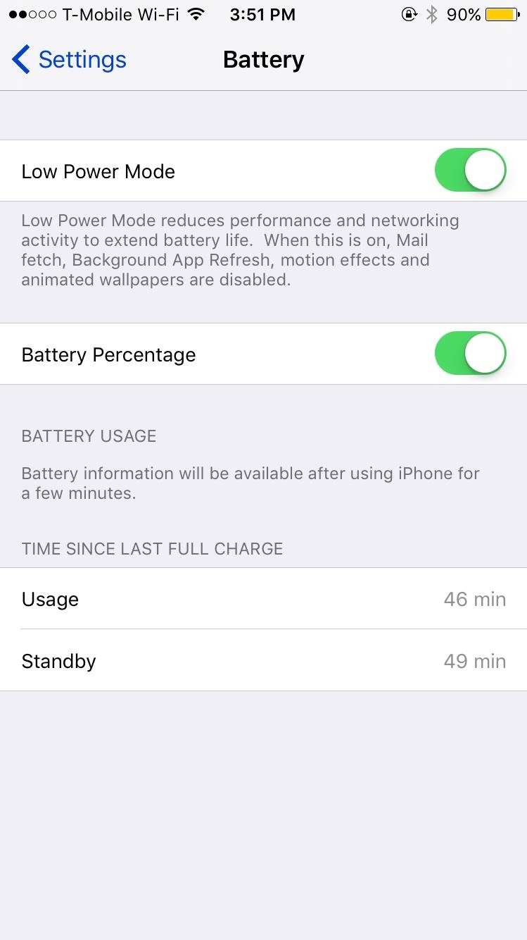 Extend Your iPhone's Battery Life by 3 Hours Using Low Power Mode in iOS 9