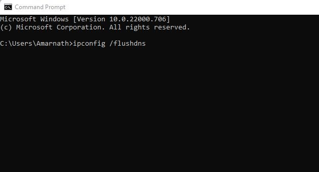 ipconfig /flushdns