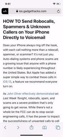 Force Safari to Automatically Show Reader View for Specific Websites on Your iPhone